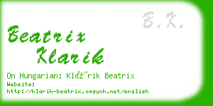 beatrix klarik business card